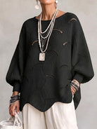 Ines Paris | Pull femme maille ajourée motif ondulé