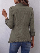 Ines Paris | Veste Brodée Femme Motif Floral en Lin Mélangé
