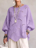 Ines Paris | Pull femme maille ajourée motif ondulé