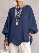 Ines Paris | Pull femme maille ajourée motif ondulé