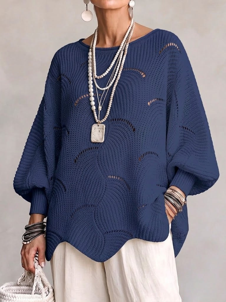 Ines Paris | Pull femme maille ajourée motif ondulé