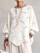 Ines Paris | Pull femme maille ajourée motif ondulé