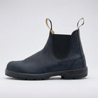Pascale | Bottines Chelsea Femme Effet Cuir à Élastiques et Semelle Crantée - Bleu marine