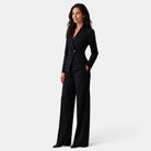 Perrine | Tailleur Pantalon Femme Blazer Cintré Col Châle et Pantalon Large - vue 2