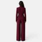 Perrine | Tailleur Pantalon Femme Blazer Cintré Col Châle et Pantalon Large - vue 6