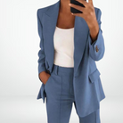 Prune | Ensemble Femme Blazer Oversize et Pantalon Droit - Bleu