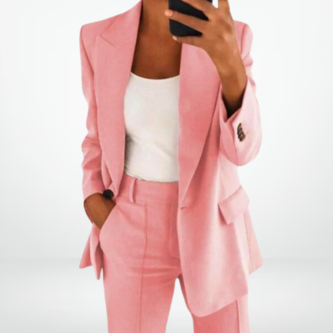 Prune | Ensemble Femme Blazer Oversize et Pantalon Droit - Rose