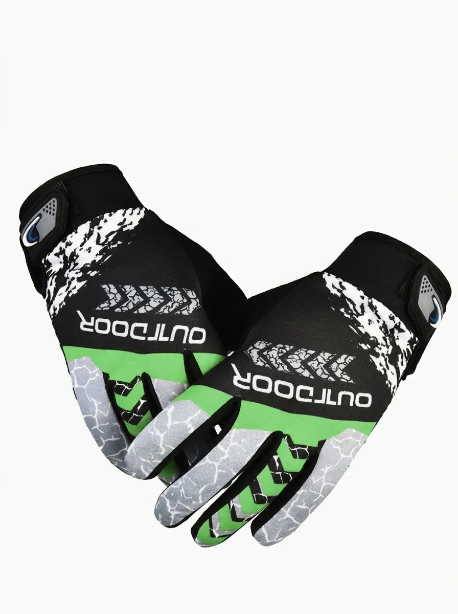 Quentin | Gants de Vélo Homme Déperlants Tactiles à Paume Antidérapante - Noir et vert