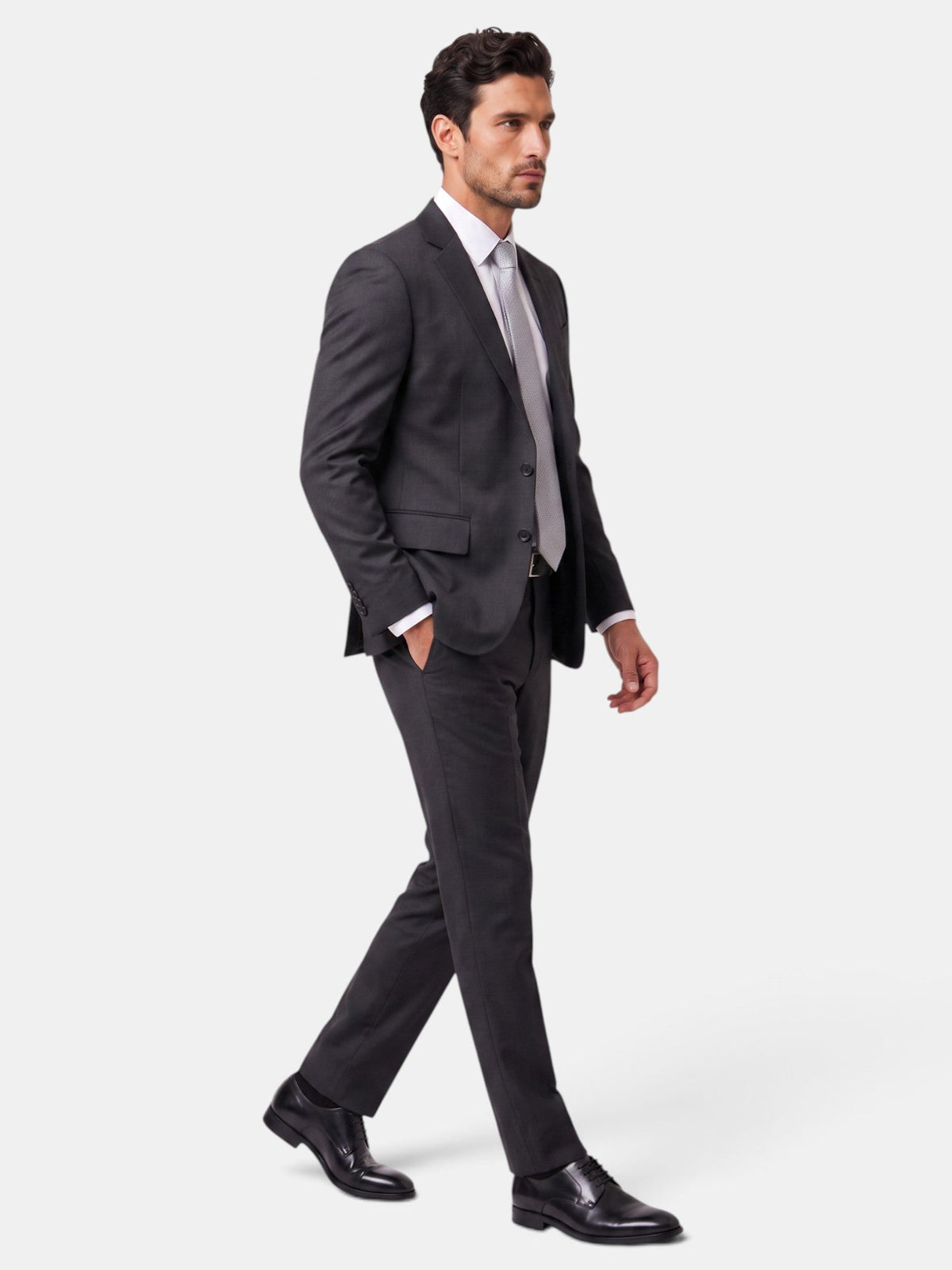 Raoul | Costume Homme Noir Coupe Ajustée Veste Deux Boutons et Pantalon - vue 2