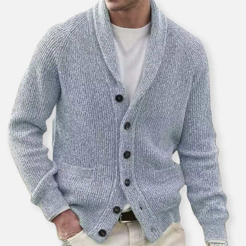Rémi | Gilet en Maille Côtelée Col Châle à Poches Homme - vue 10