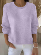 Roseline | Pull Femme Col Rond en Maille Douce Coupe Décontractée - Lilas