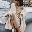 Roxane | Manteau Long Femme Effet Fourrure Teddy Sous le Genou - vue 2