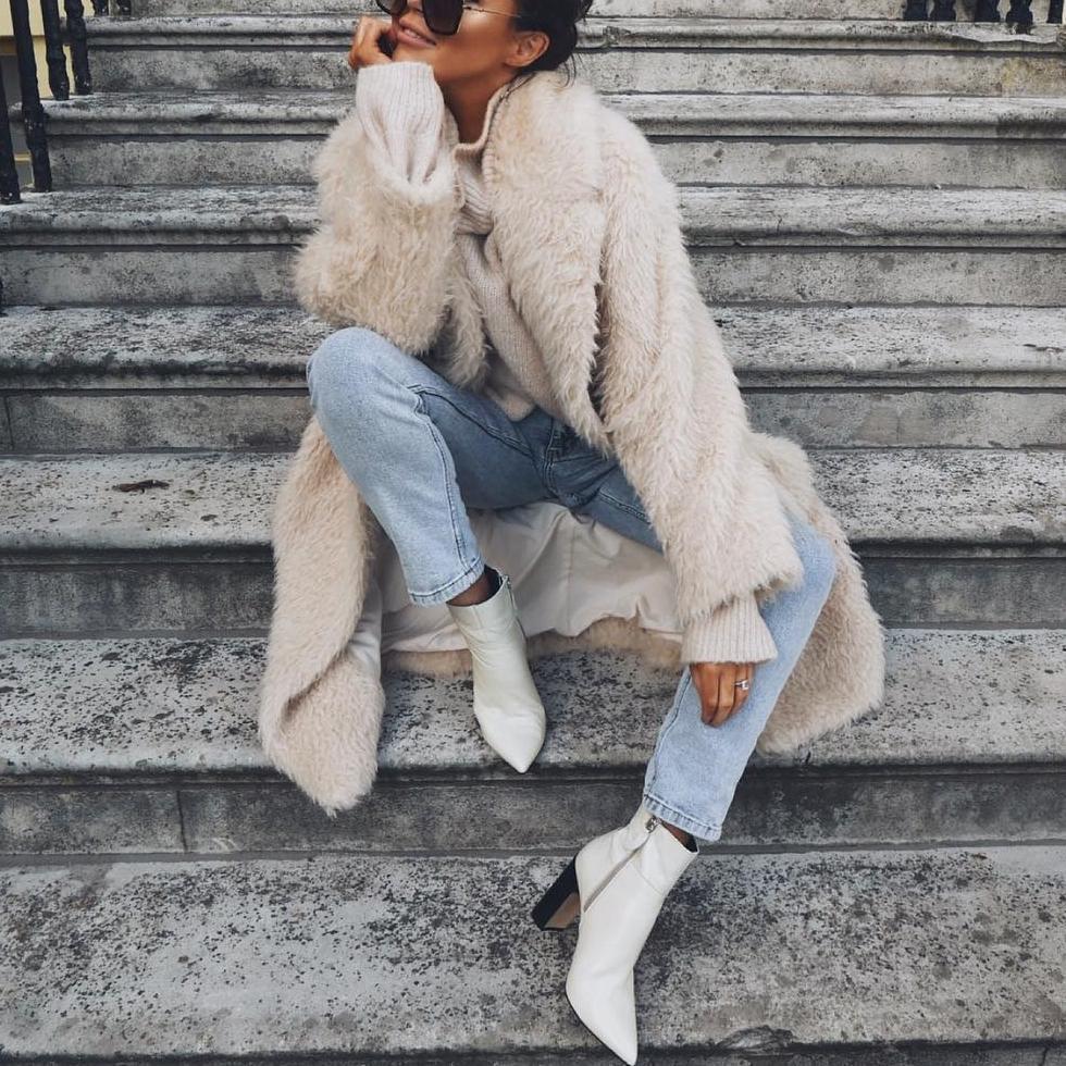 Roxane | Manteau Long Femme Effet Fourrure Teddy Sous le Genou - vue 4