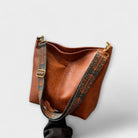 Ségolène | Sac Besace Femme Style Rétro à Bandoulière Graphique - Marron
