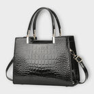 Séverine | Sac à Main Femme Effet Croco Verni à Double Anse - vue 2