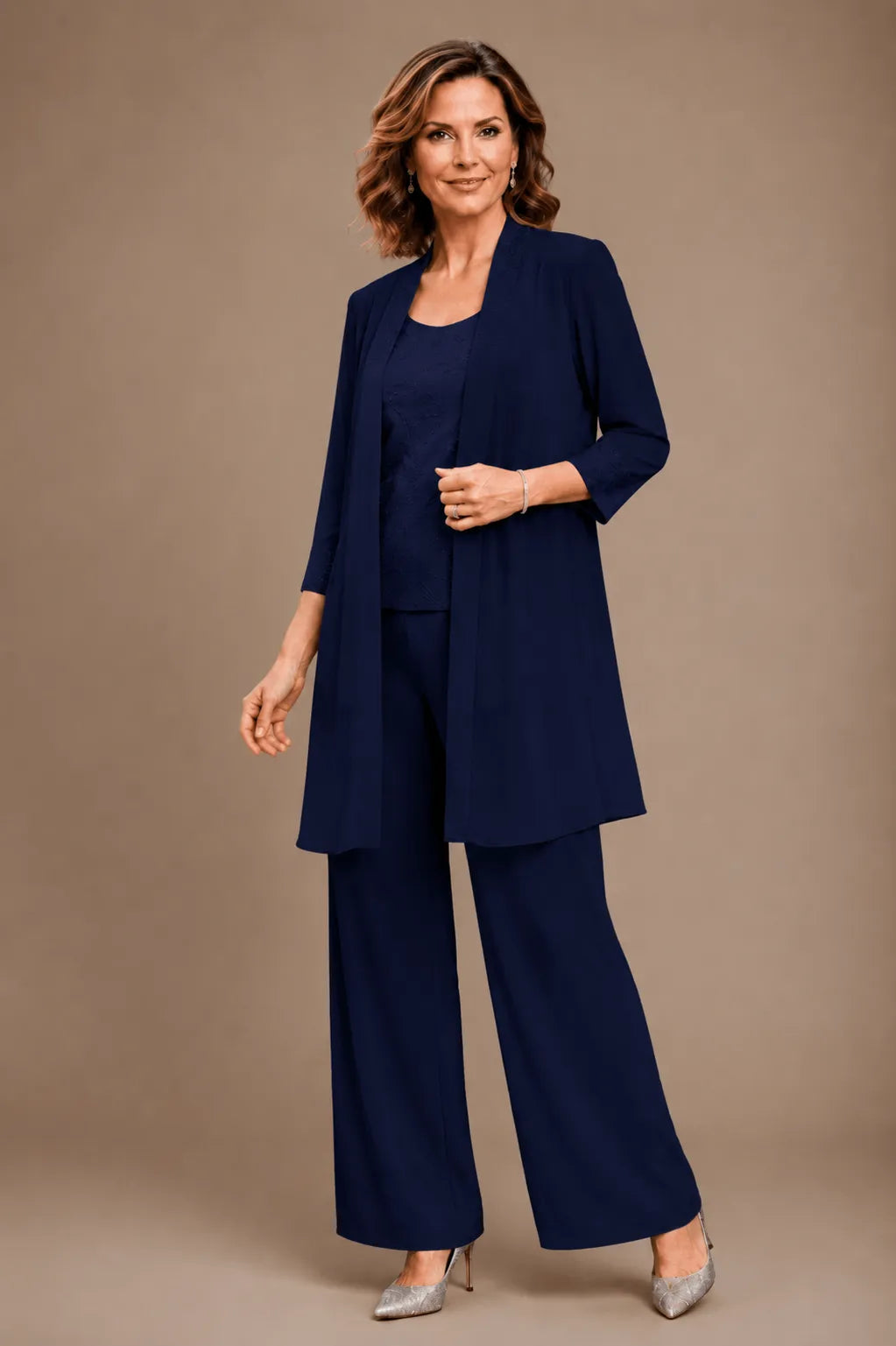 Ines Paris | Ensemble 3 pièces femme brodé de cérémonie, grande taille