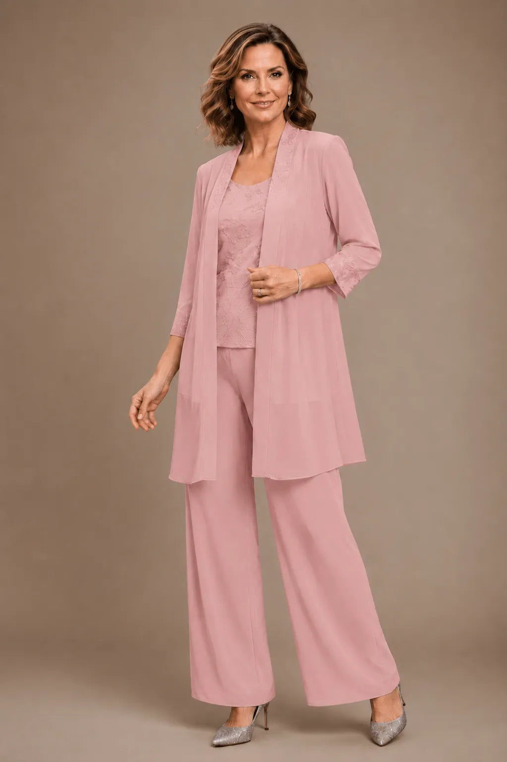 Ines Paris | Ensemble 3 pièces femme brodé de cérémonie, grande taille