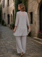 Ines Paris | Ensemble 3 pièces femme brodé de cérémonie, grande taille