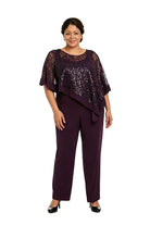 Ines Paris | Ensemble cape à paillettes et pantalon femme cérémonie, grande taille