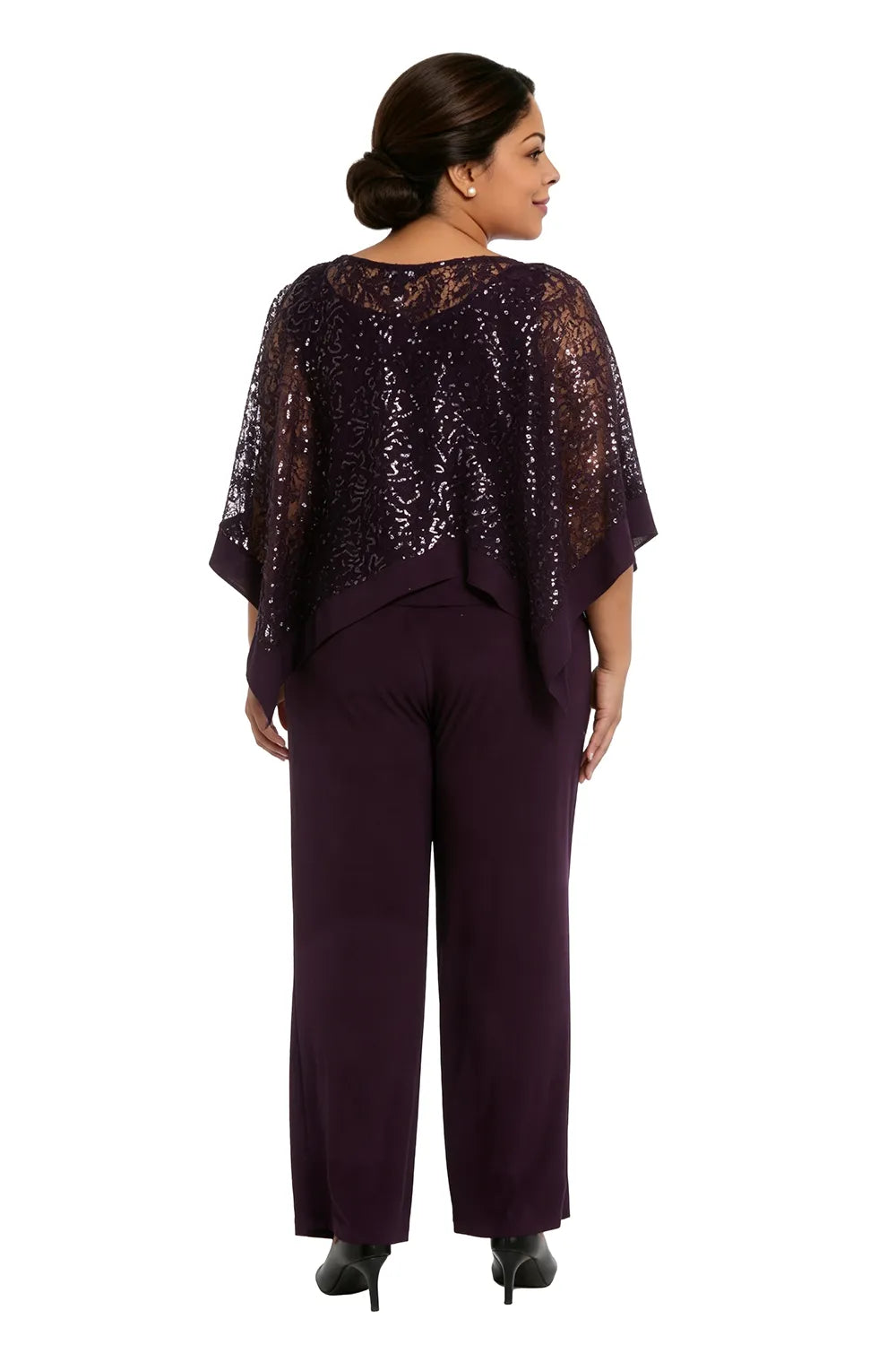 Ines Paris | Ensemble cape à paillettes et pantalon femme cérémonie, grande taille