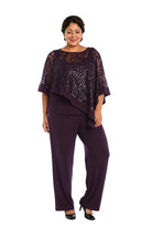 Ines Paris | Ensemble cape à paillettes et pantalon femme cérémonie, grande taille