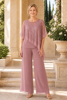 Ines Paris | Ensemble cape à paillettes et pantalon femme cérémonie, grande taille