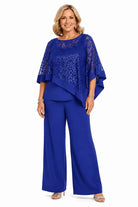 Ines Paris | Ensemble cape à paillettes et pantalon femme cérémonie, grande taille