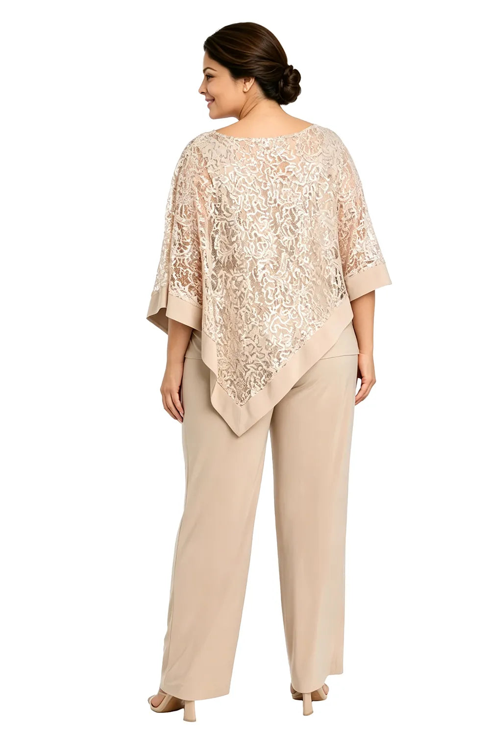 Ines Paris | Ensemble cape à paillettes et pantalon femme cérémonie, grande taille