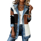 Veste en jean femme coupe ample manches en maille