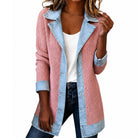 Veste en jean femme coupe ample manches en maille