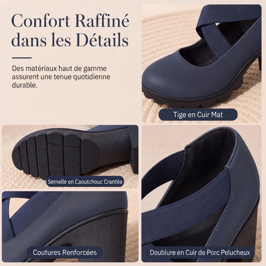 Ines Paris | Chaussures Mary Jane femme talon bloc plateforme