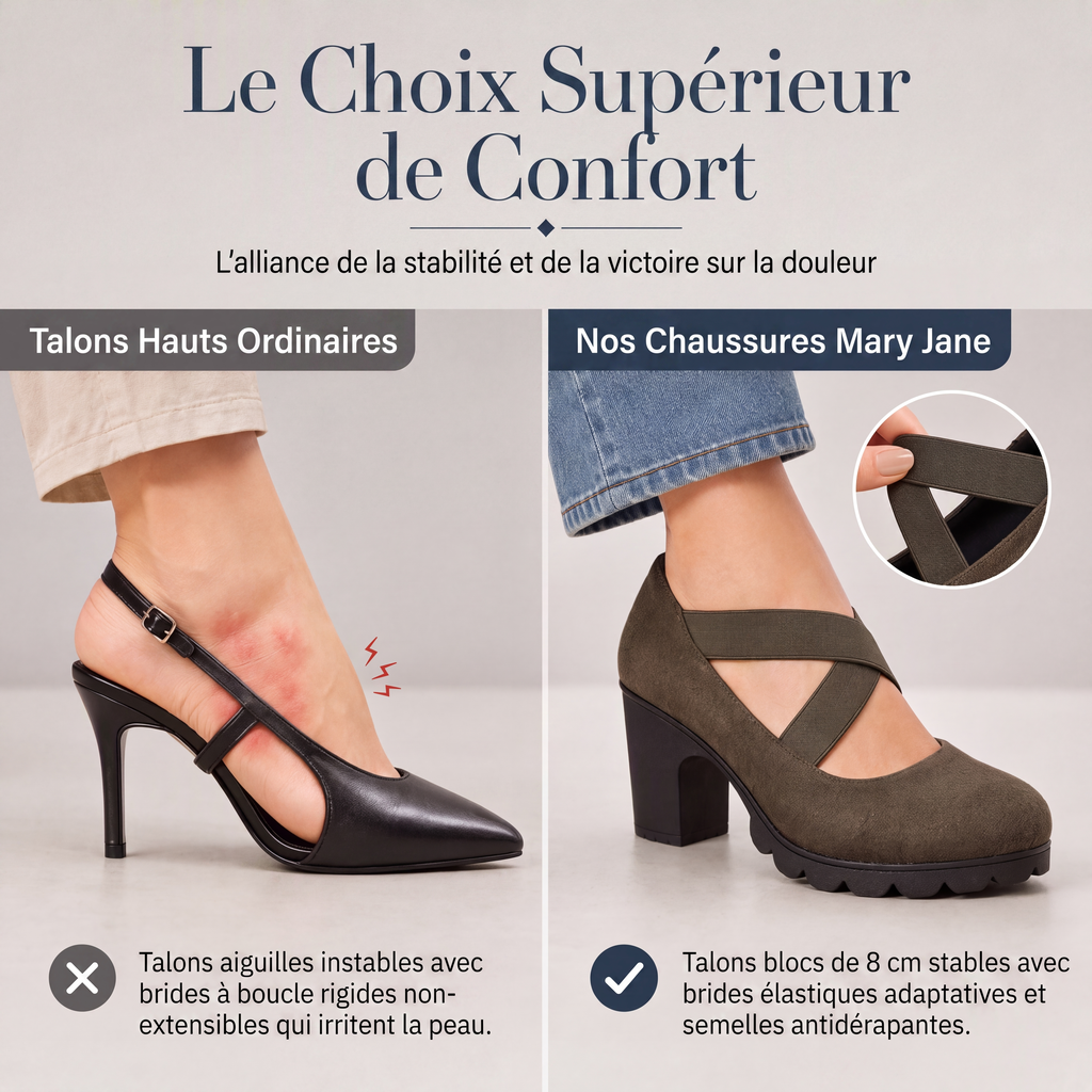 Ines Paris | Chaussures Mary Jane femme talon bloc plateforme