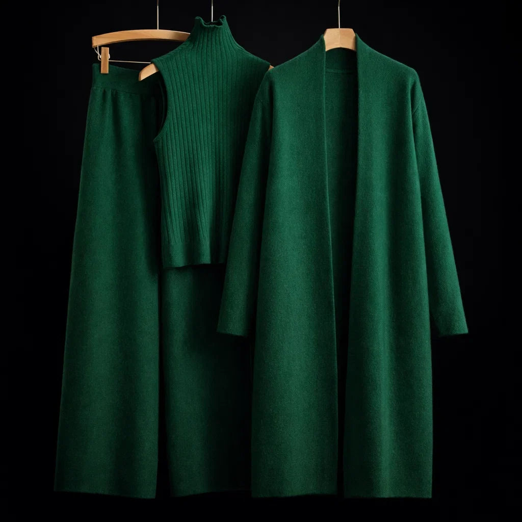 Ines Paris | Ensemble en maille femme 3 pièces effet cachemire