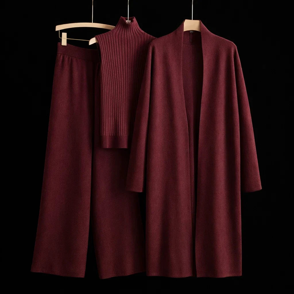 Ines Paris | Ensemble en maille femme 3 pièces effet cachemire