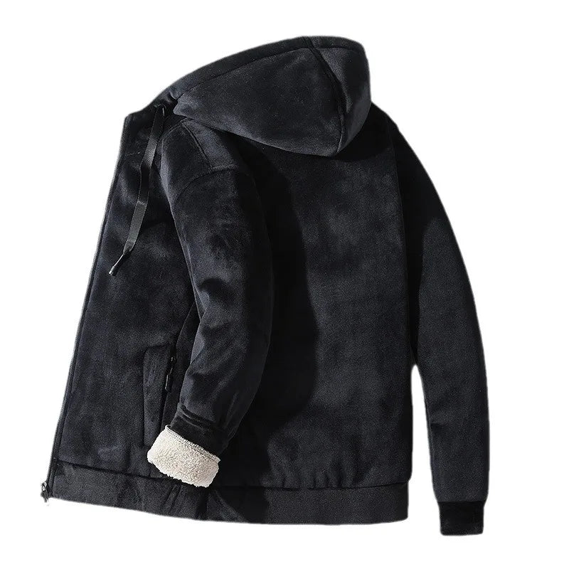 Théodore | Blouson Homme à Capuche Doublé Sherpa Aspect Suédine - vue 7