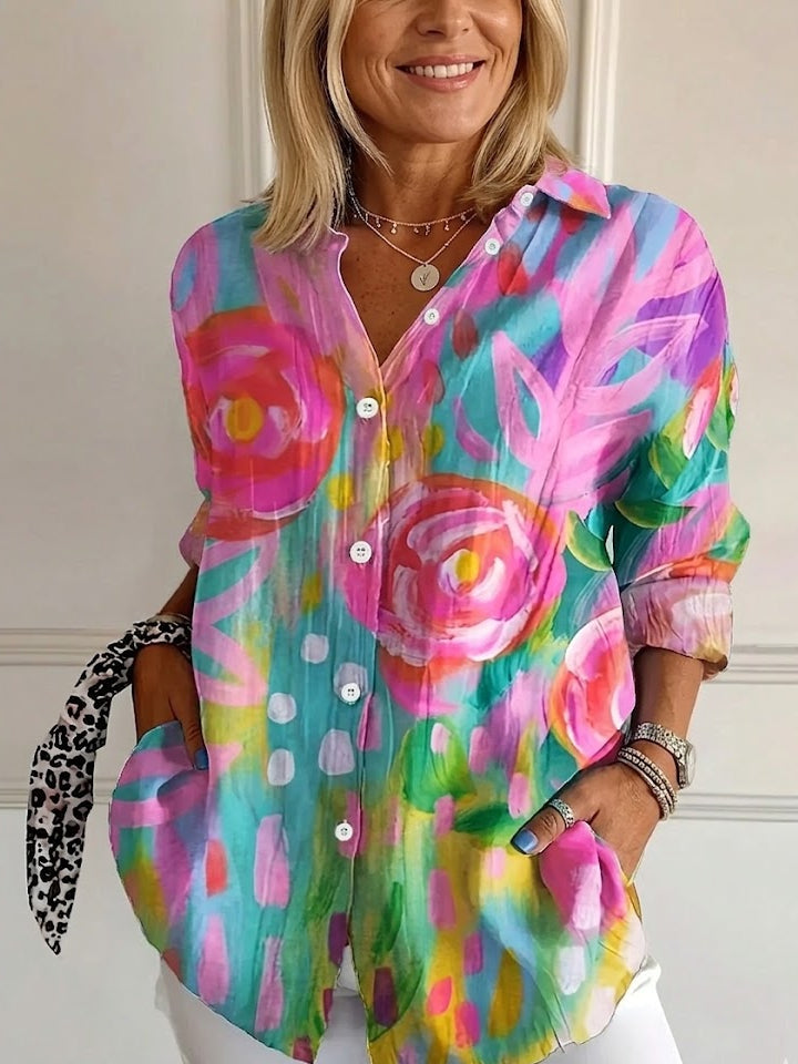 Ines Paris | Blouse femme imprimée colorée coupe fluide