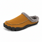 Valentin | Chaussons Mules Homme Fourrés à Surpiqûres, Aspect Suédine - Camel