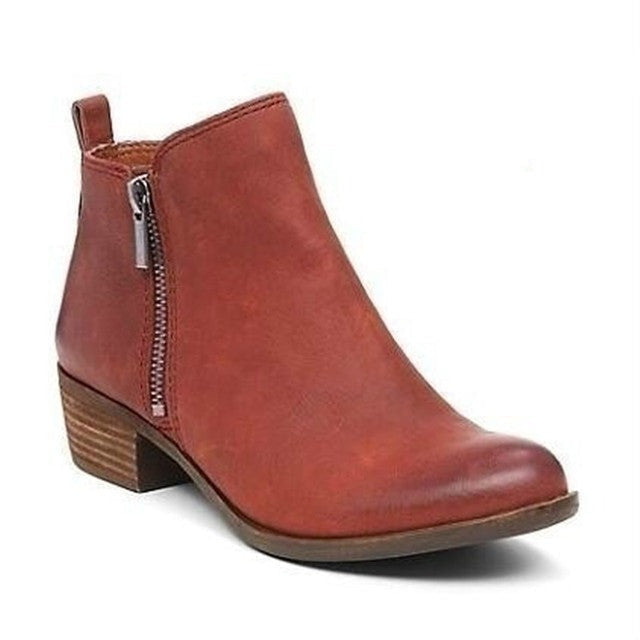 Valérie | Bottines Femme Effet Cuir à Talon Carré et Zip Latéral - vue 5