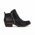 Valérie | Bottines Femme Effet Cuir à Talon Carré et Zip Latéral - Noir