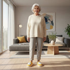 Véronique | Chaussons Femme Doublure Sherpa à Visage Souriant Brodé et Semelle Épaisse - vue 1