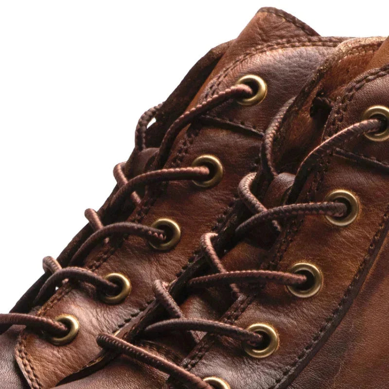 Vincent | Bottines à Lacets Homme Effet Cuir avec Patte à Boucle - vue 6