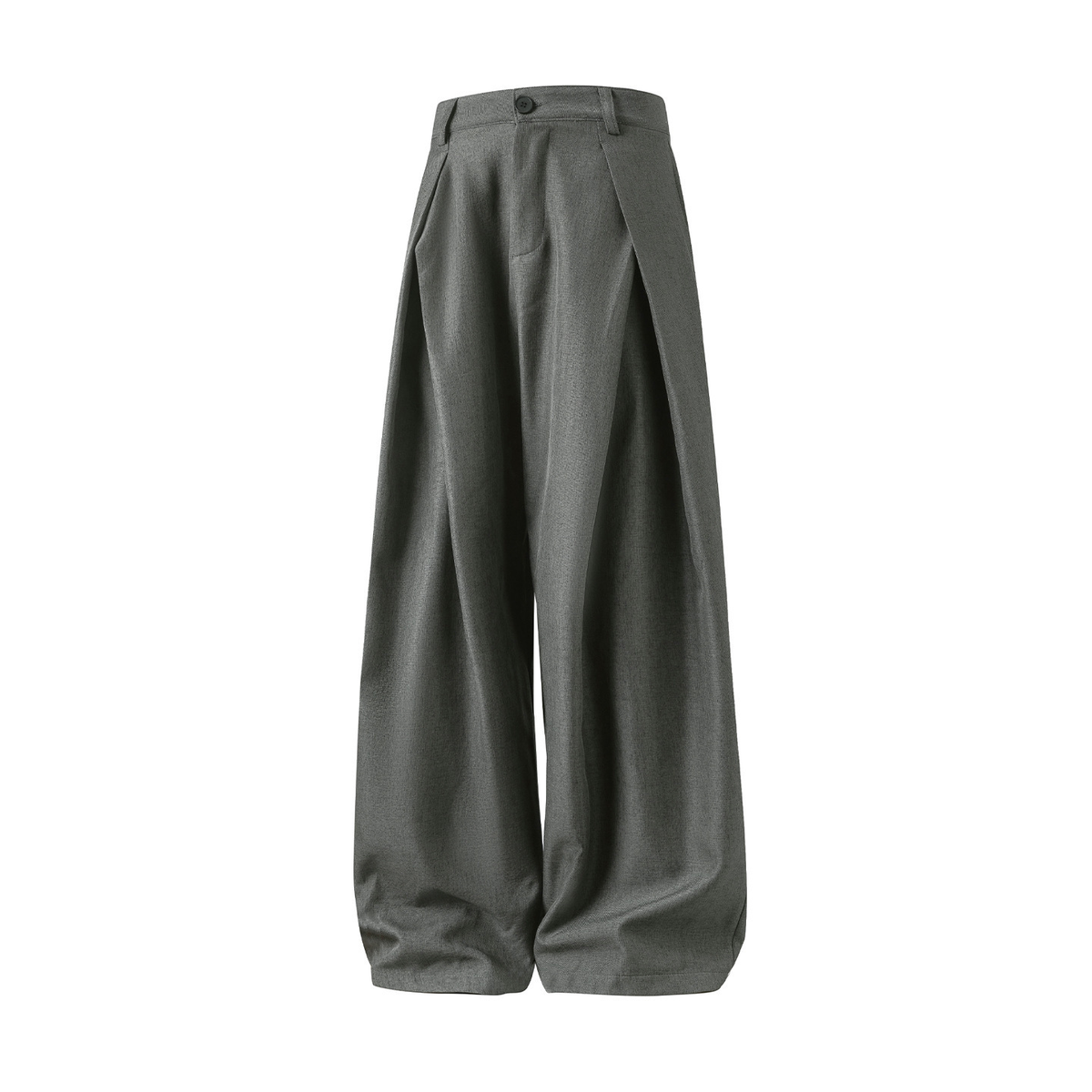 Xavier | Pantalon Large Homme Taille Haute à Pinces en Tissu Fluide - Gris