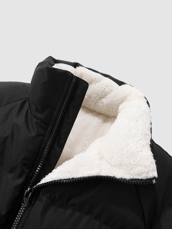 Yves | Doudoune Courte Homme Matelassée Doublure Peluche et Poignets Élastiques - vue 4